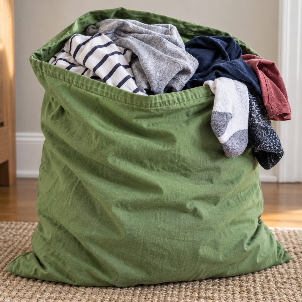 Bring your own pillowcase, use it as the laundry bag
