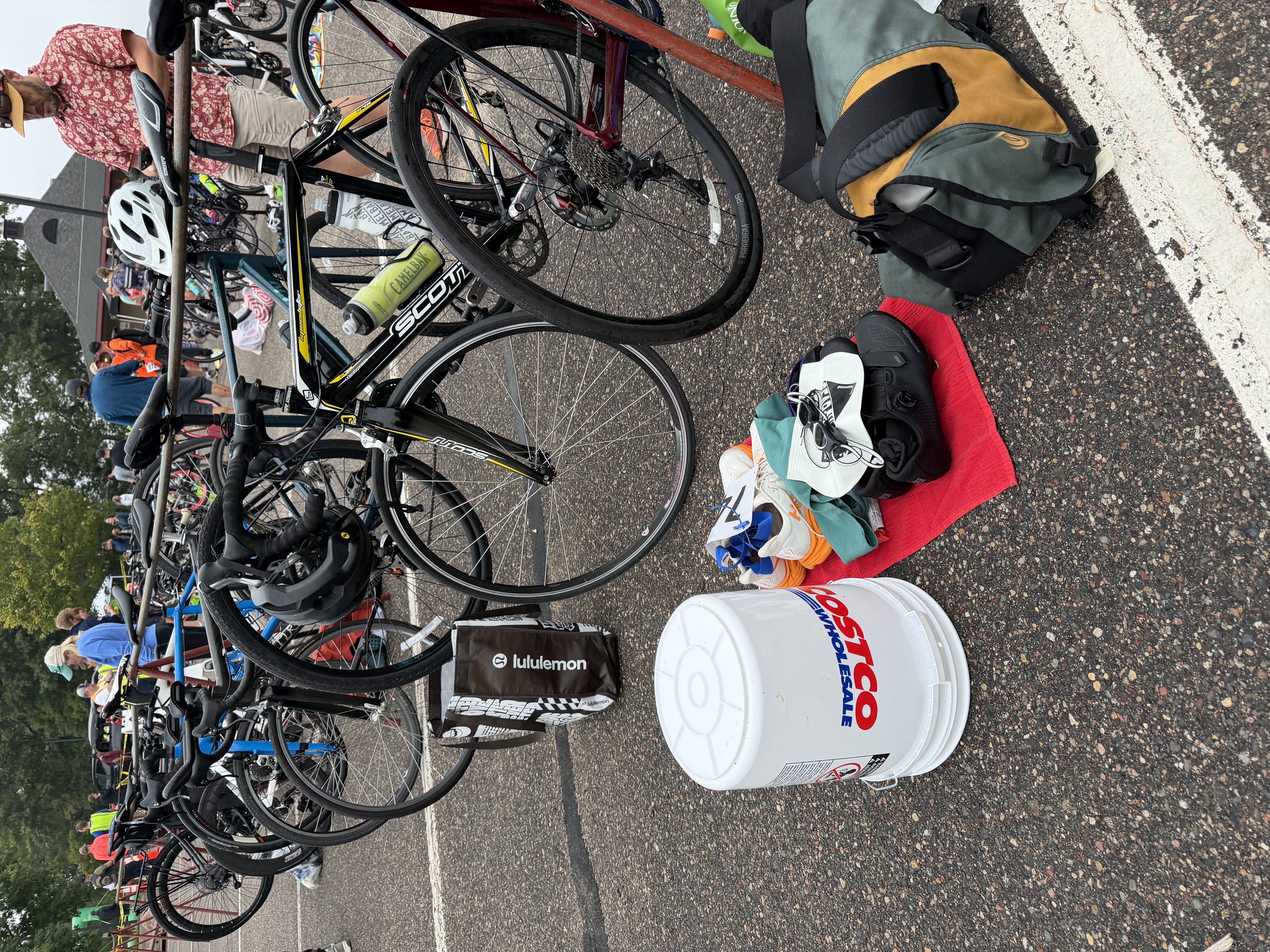 Use a 5-gallon bucket as your triathlon transition kit